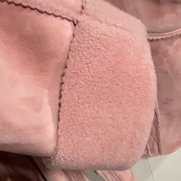 Grownbeans Karen Groner pink suede jacket sherpa lines size S - Picture 3 of 5